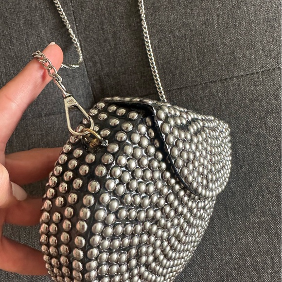 Chic Silver Beaded Clutch - Picture 2 of 4